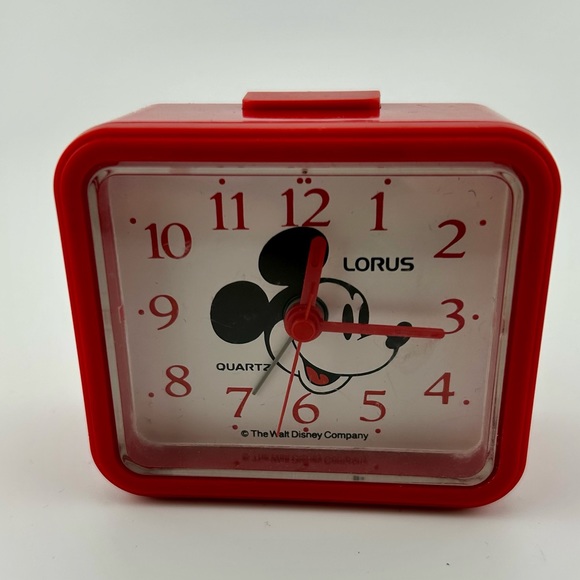 Vintage, Walt Disney Mickey Mouse Travel Alarm Clock by Lorus Quartz - Picture 4 of 6